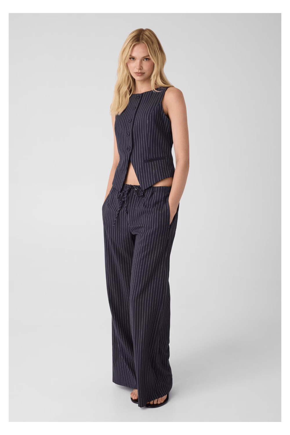 Guess Jeans Striped Vest Blue W6YH01W2578-SB0T