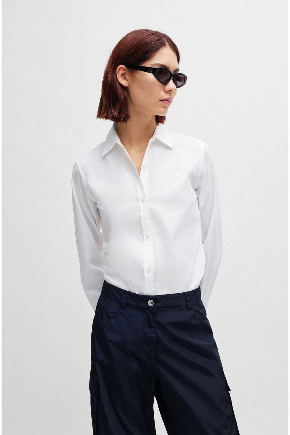 Hugo The Essential Slim-fit Stretch White Shirt 50496339
