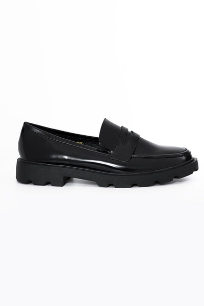 Ideal Shoes Loafers Λουστρίνι Μαύρα 8027