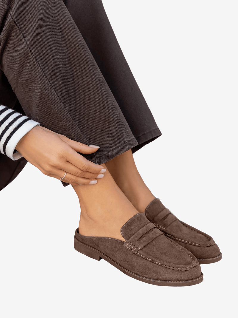 Ideal Suede Mule Καφέ 9883