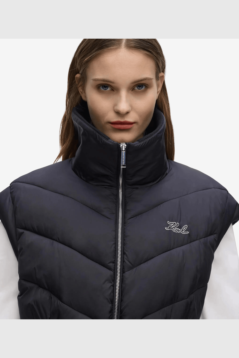 Karl Lagerfeld Signature Lightweight Padded Γιλέκο Μαύρο B3W15033 999