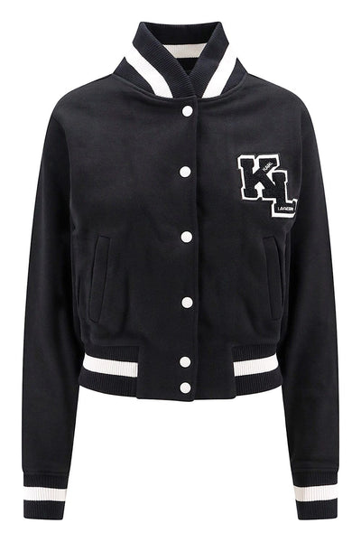 Karl Lagerfeld Varsity Sweat Jacket Μαύρο 240W1814