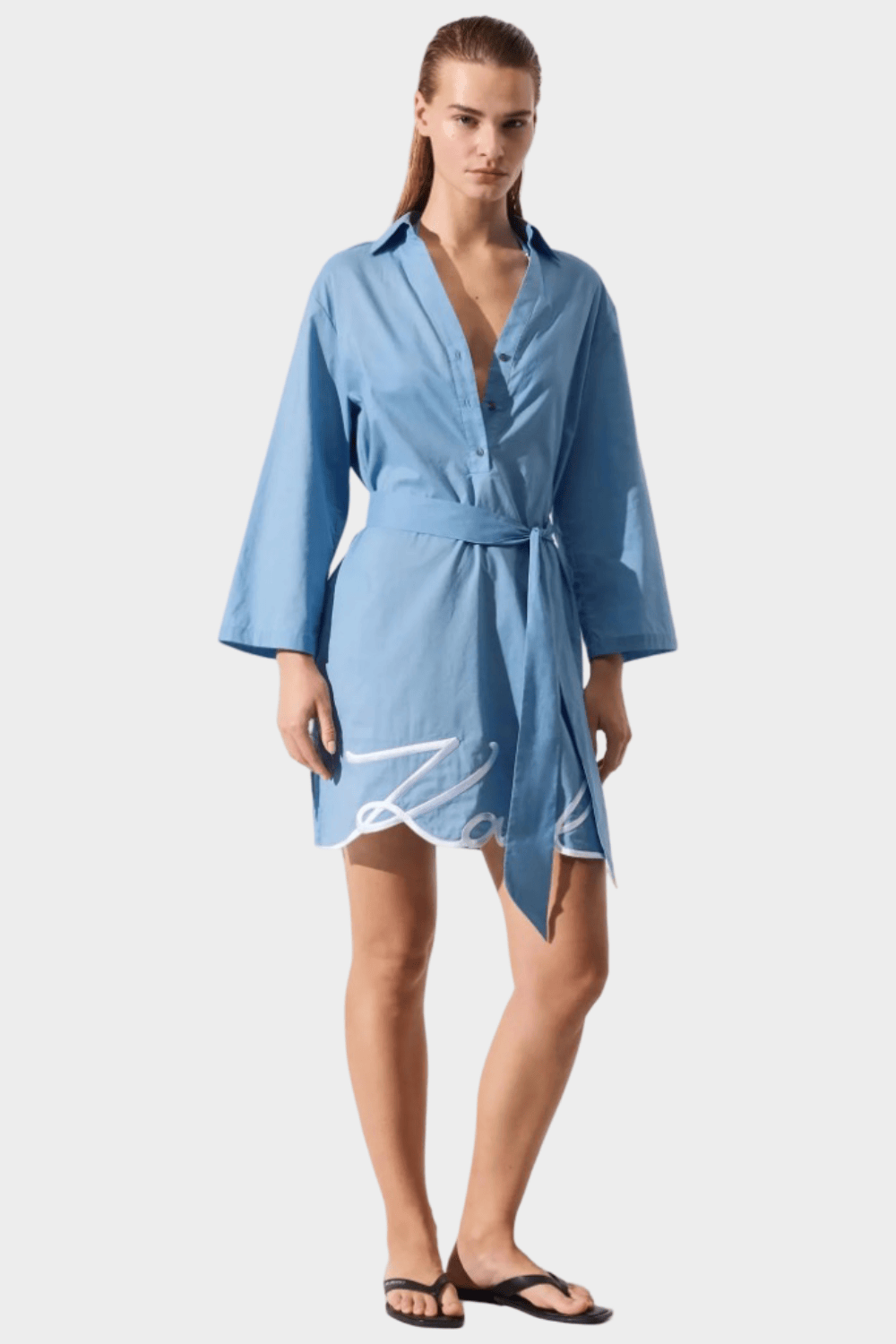 Karl Lagerfeld K/Signature Beach Shirt Dress Blue A2W46075 349 –  beautycollection.gr