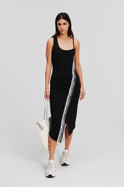 Karl Lagerfeld Karl Logo Asymmetric Φόρεμα Μαύρο 241W1352 999