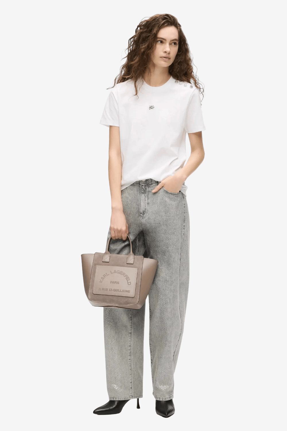 Karl Lagerfeld K/Daily Small Suede tote Τσάντα Γκρι B3W30094