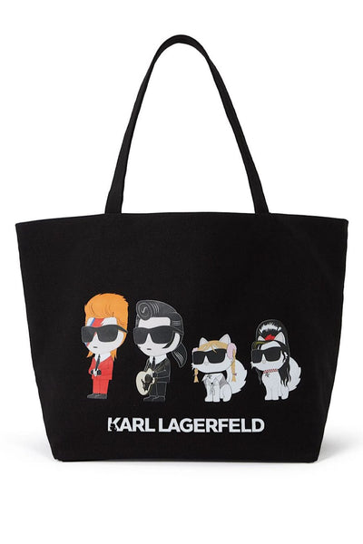 Karl Lagerfeld K/Superstars Canvas Tote Τσάντα Μαύρη 230W3013