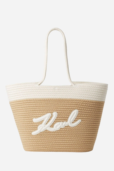 Karl Lagerfeld K/Signature Beach Τσάντα Natural/Άσπρο 240W3071 100