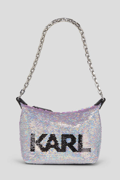 Karl Lagerfeld K/Eevening Sequinnned Mini Shoulder Τσάντα Μαύρη 235W3052 