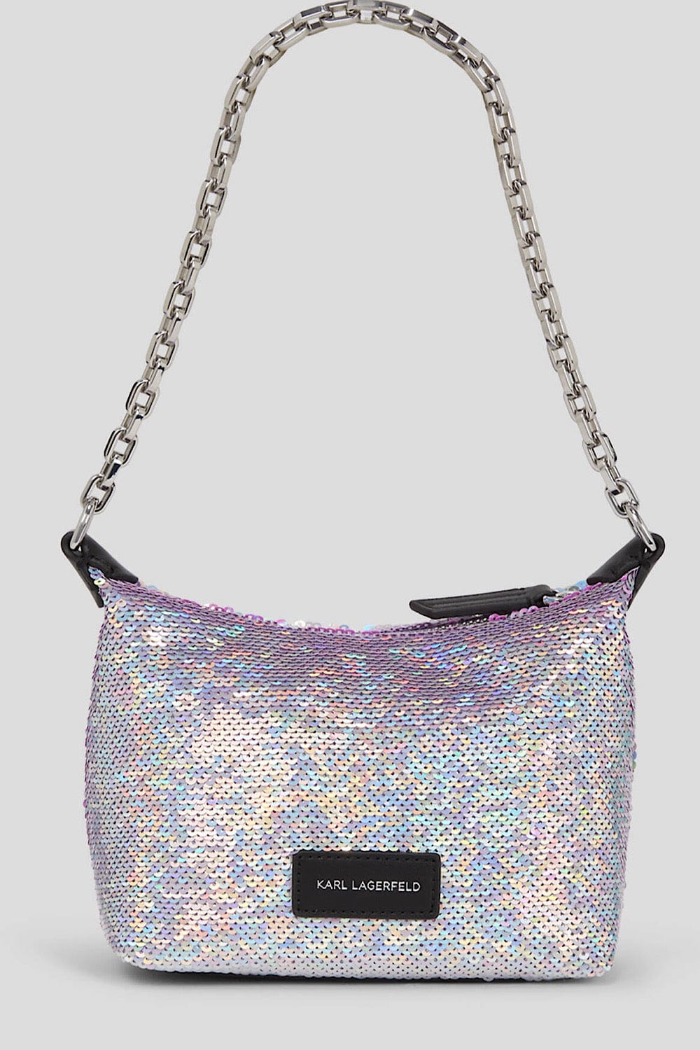 Karl Lagerfeld K/Evening Sequinned Mini Shoulder Bag Silver 235W3052