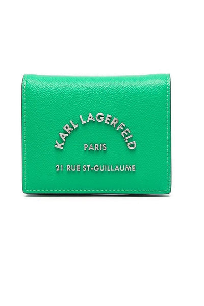 Karl Lagerfeld Logo-Plaque Bi-Fold Πορτοφόλι Πράσινο 235W3249