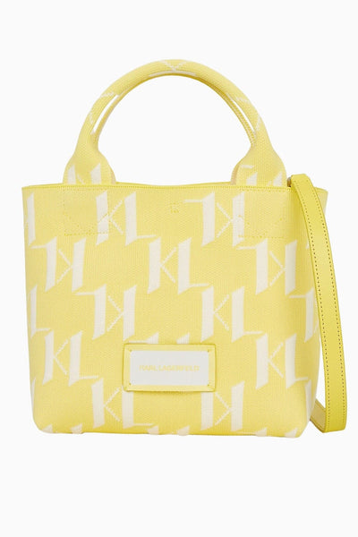 Karl Lagerfeld K/Monogram Knit Tote Small Τσάντα Κίτρινη 241W3034
