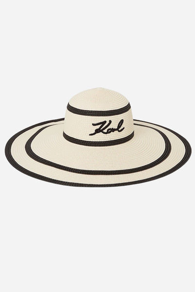 Karl Lagerfeld K/Signature Dtriped Summer Καπέλο Natural 241W3416 999 