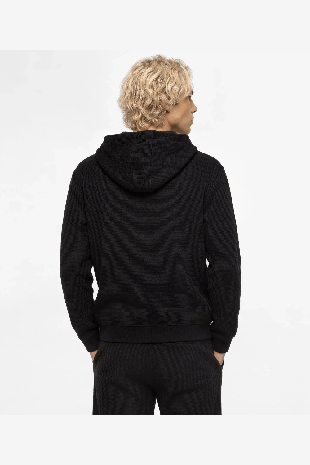 Karl Lagerfeld Jeans Waffle Zip-Up Hoodie Ζακέτα Μαύρη B4M20024 999