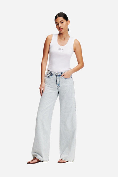 Karl Lagerfeld Wide-Leg Mid-Rise Jeans Παντελόνα 241W1101 D23 