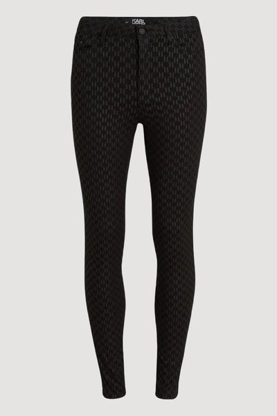 Karl Lagerfeld KL Monogram Skinny Fit Jeans Μαύρο 236W1105