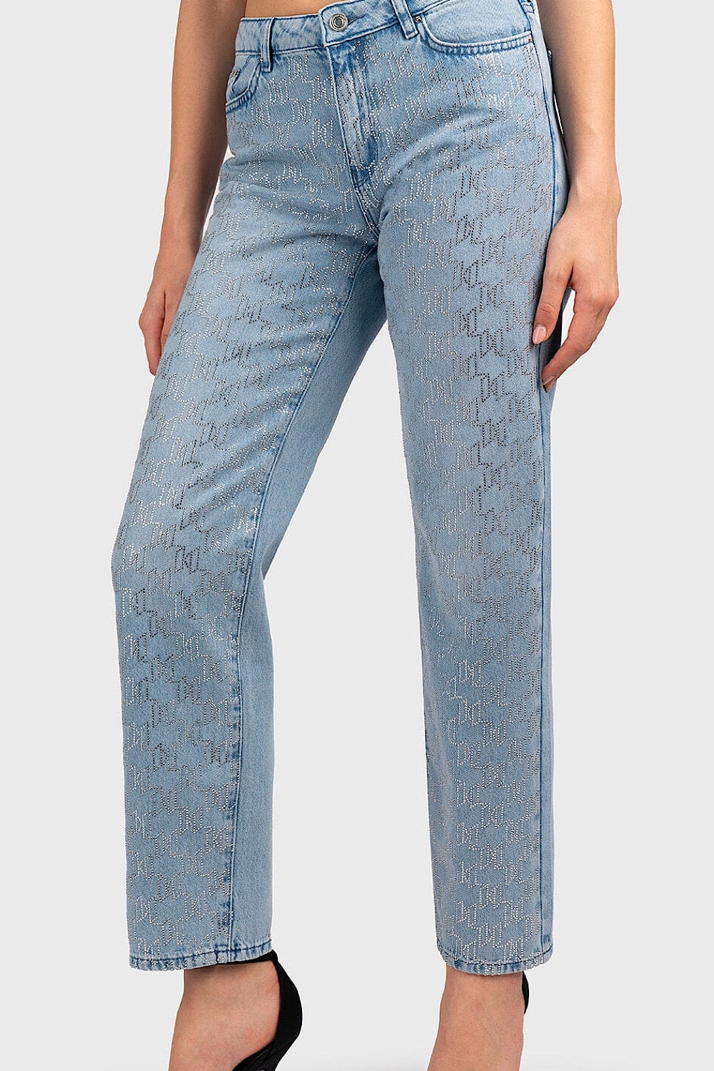 Karl Lagerfeld Rhinestone GF Denim Pants Blue 241W1105