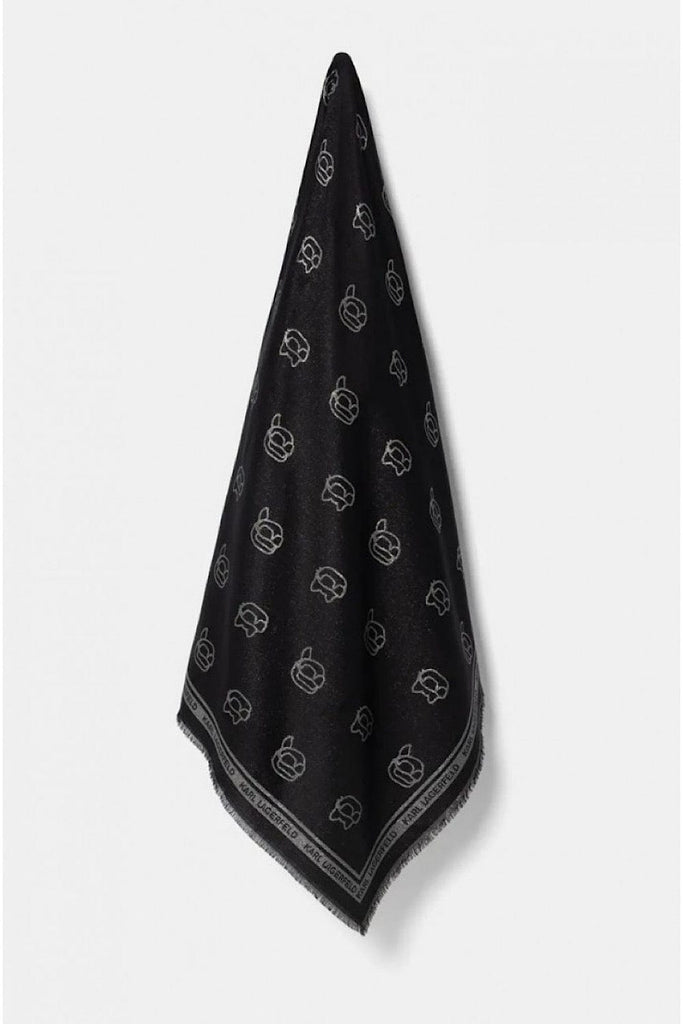 Karl Lagerfeld K/Ikonik Silk Scarf Black 246W3303