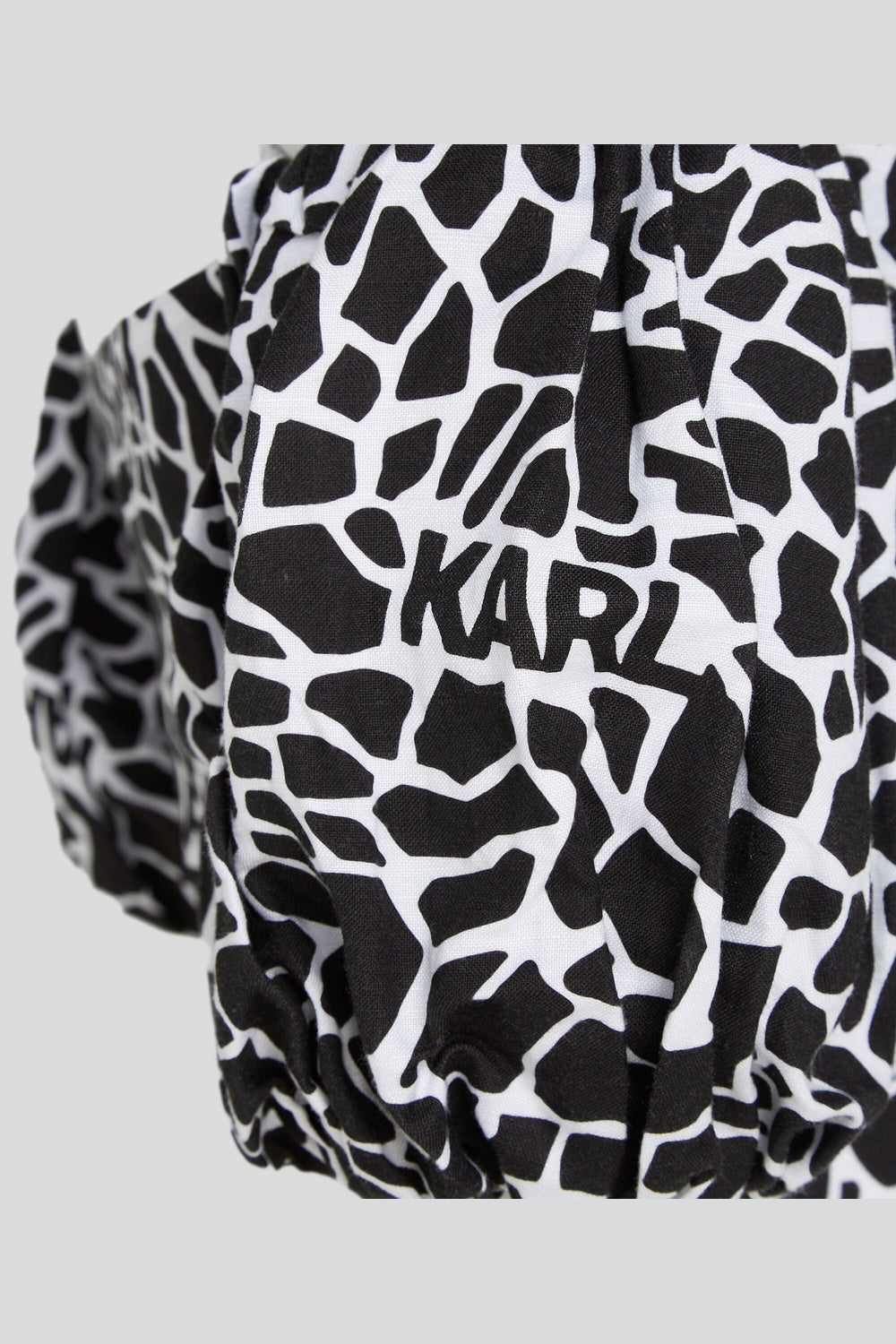 Karl Lagerfeld Giraffe Print Off Shoulder Μπλούζα Άσπρο/Μαύρο 241W1609 R51