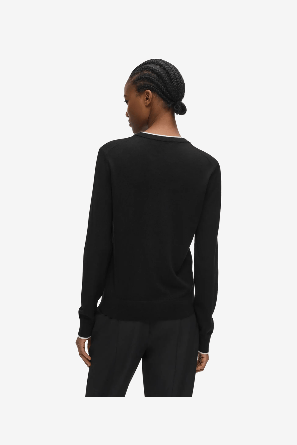 Karl Lagerfeld Merino Wool Crewneck Μπλούζα Μαύρη B3W18037 999