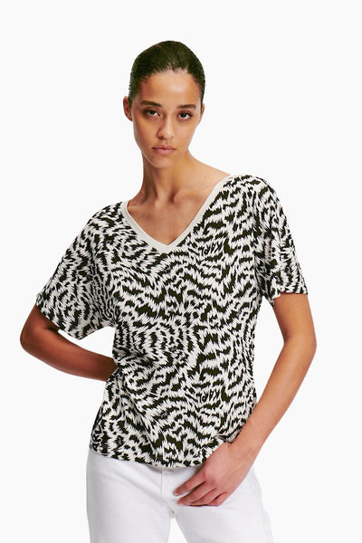 Karl Lagerfeld Zebra Print Μπλούζα Άσπρο/Μαύρο 241W1715 R49