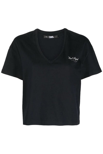 Karl Lagerfeld Hotel Karl Organic Cotton T-shirt Μαύρο 240W2170 999