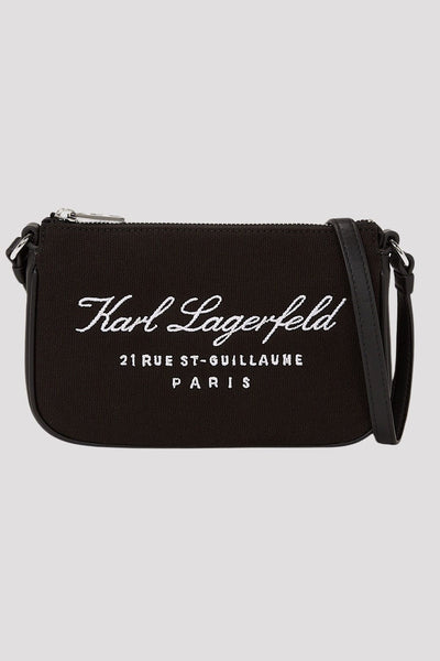Karl Lagerfeld Hotel Karl Camvas Pouch Τσάντα Μαύρη 241W3206