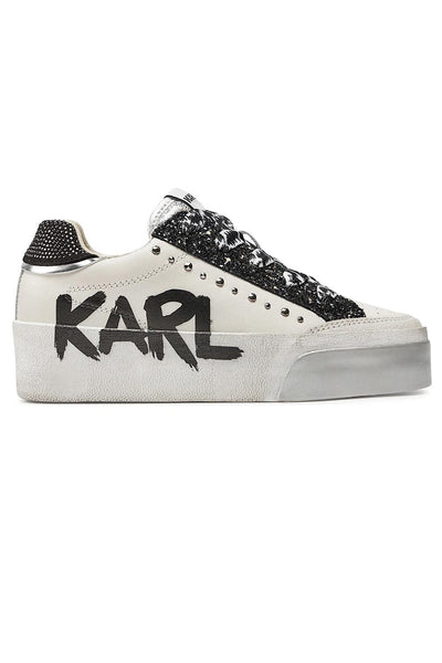 Karl Lagerfeld Skool Max Karl Graffiti Sneakers Άσπρα KL60190 110