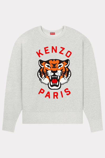 Kenzo Lucky Tiger Oversized Genderless Sweatshirt Γκρι FE58SW0104MF.93