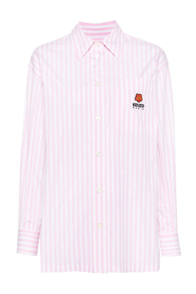Kenzo Oversized Striped Πουκάμισο Ροζ με Κέντημα FE52CH0919LM.34