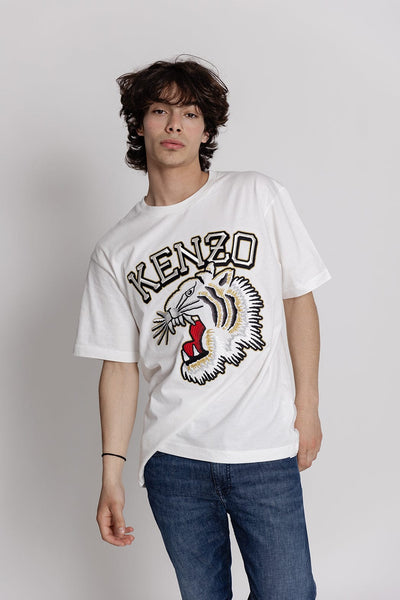 Kenzo Lucky Tiger Oversized Genderless T-Shirt Άσπρο FD65TS1334SG.02