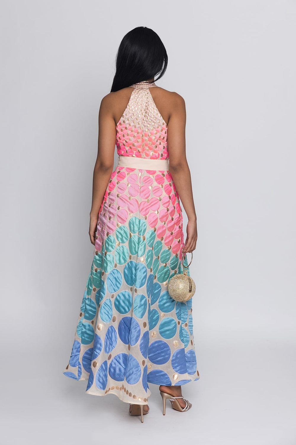 Lace Maxi Φόρεμα Multicolor M-8613