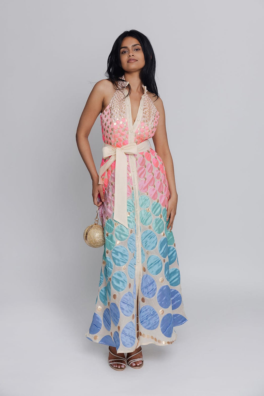 Lace Maxi Φόρεμα Multicolor M-8613