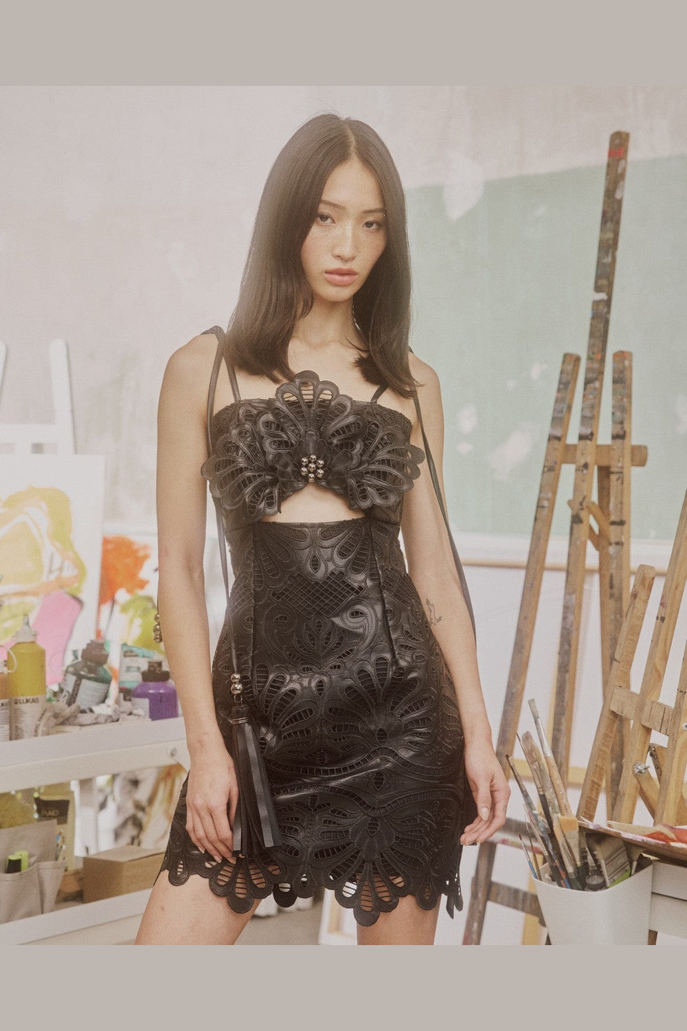 Lace Mini Φόρεμα Μαύρο M-8667