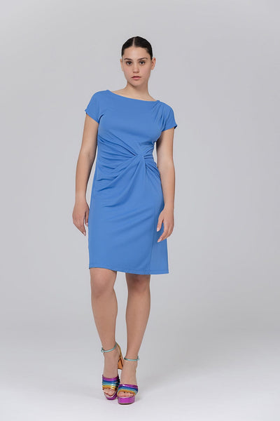 Lauren Ralph Lauren Mini Κοντομάνικο Φόρεμα Μπλε 250889281003