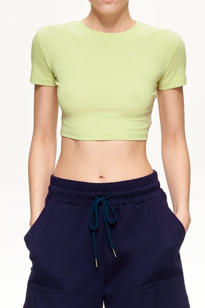 Lumin Crop Top Κοντομάνικο Πράσινο LC240001