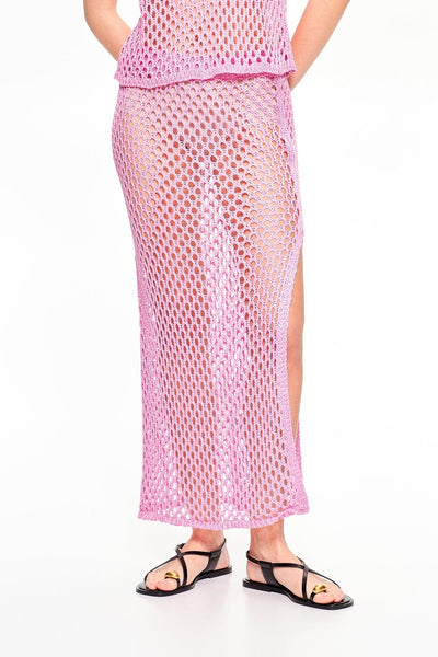 Lumina Μακριά Crochet Φούστα Ροζ ZD0029