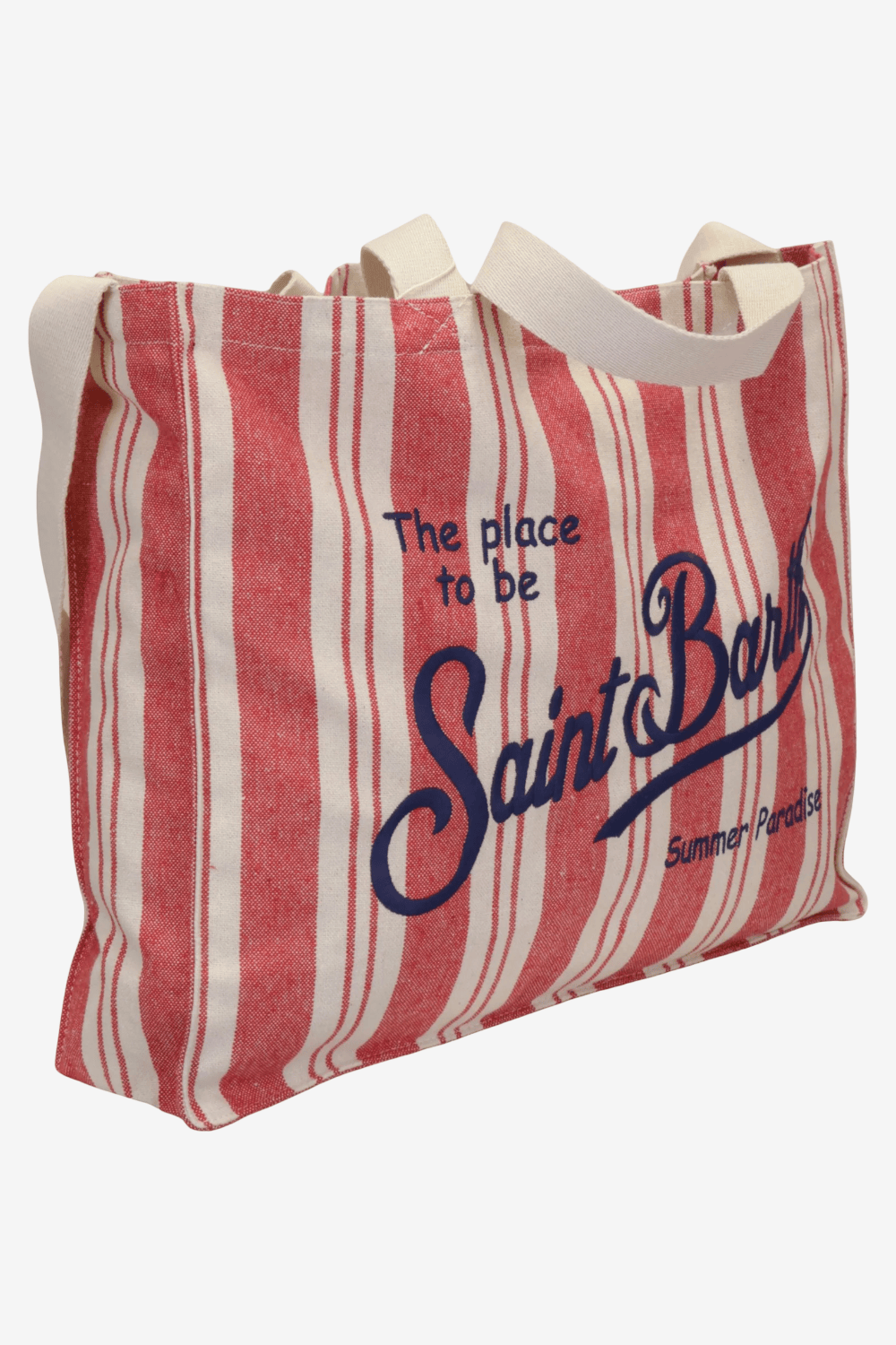 MC2 Saint Barth Essential Cotton Striped Bag Red/Beige EBAGN003 00699L