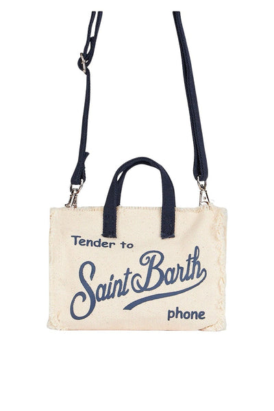 MC2 Saint Barth Phone holder White Bag with Blue Logo 05018D