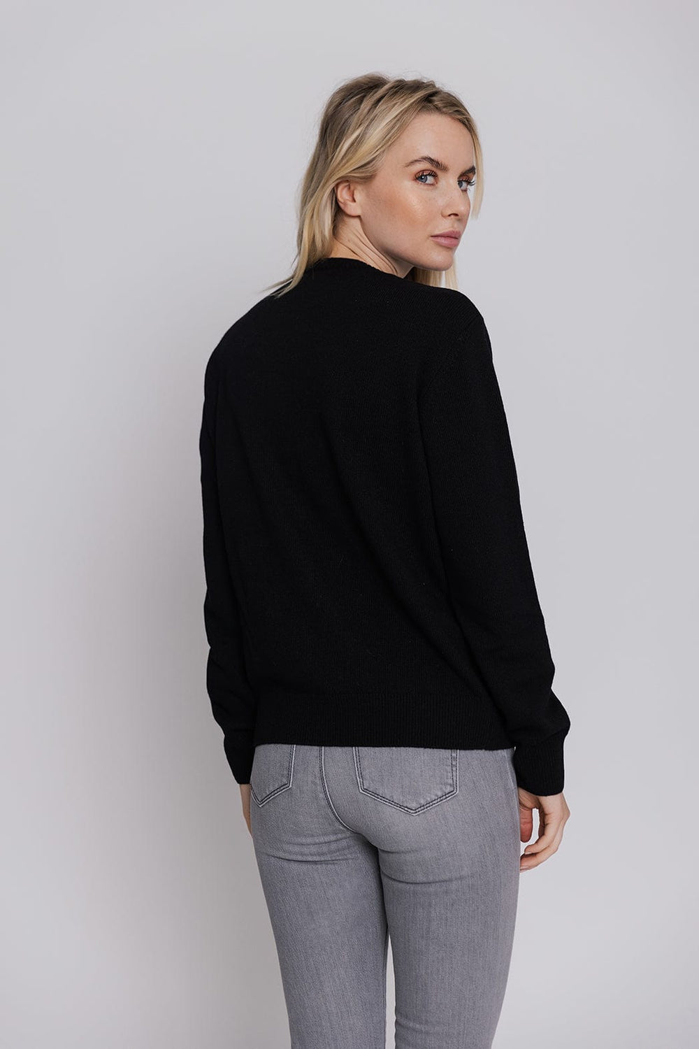 MC2 Saint Barth New Queen Logo-Intarsia Blouse Black QUE0010