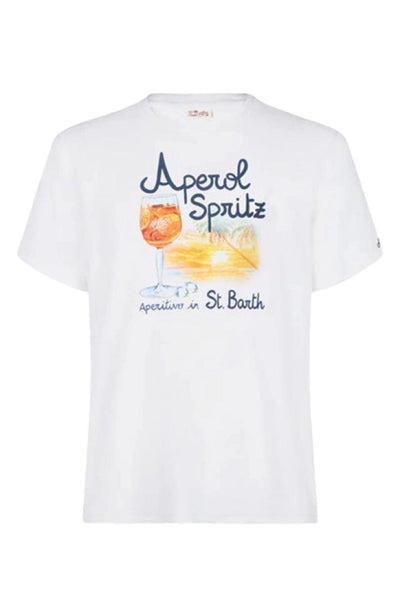MC2 Saint Barth Ανδρικό Cotton T-Shirt Aperol Spritz Venice Άσπρο TSHM001-03755F