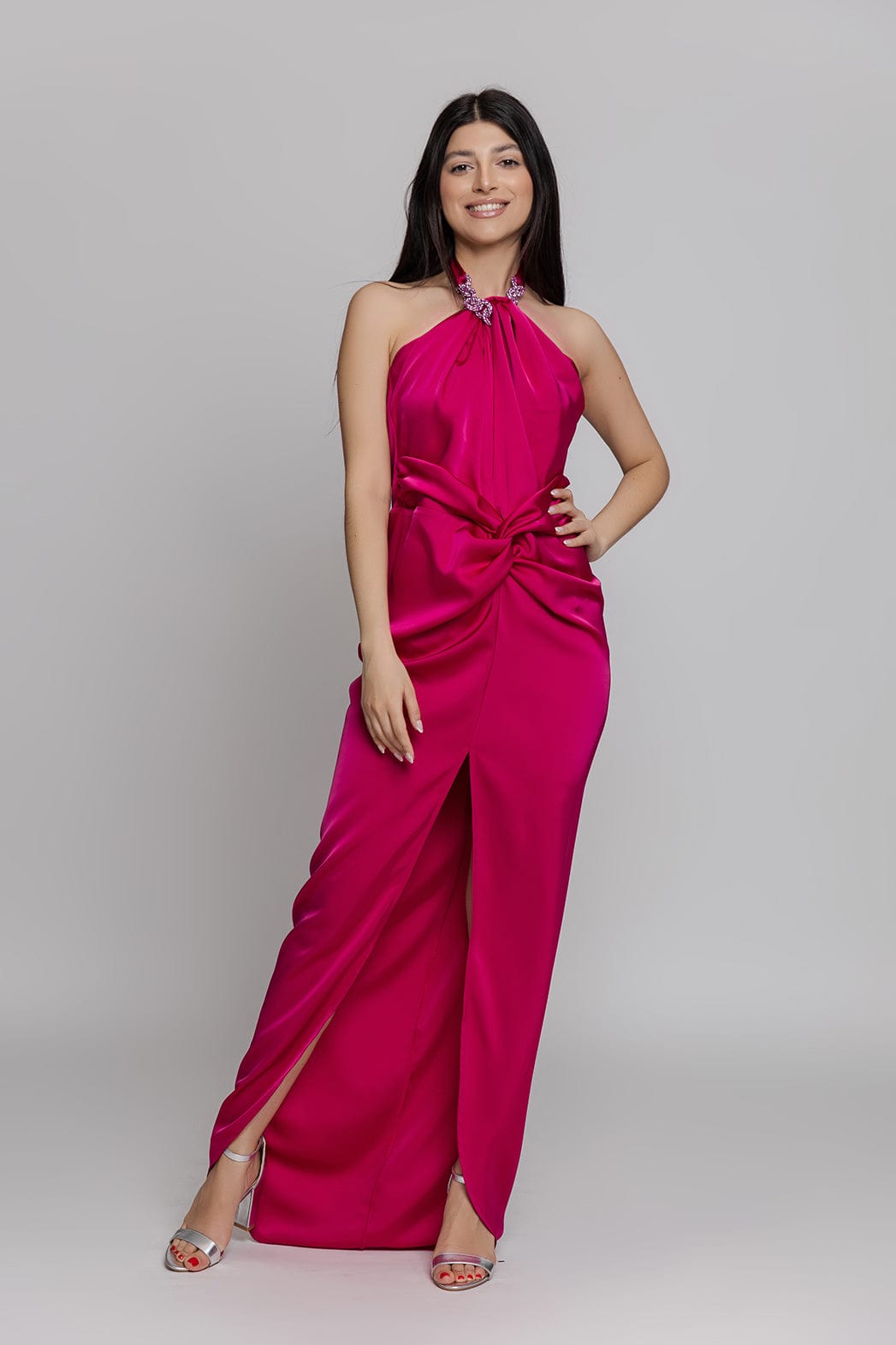 Mikael Evening Maxi Dress Magenta 34162 – beautycollection.gr