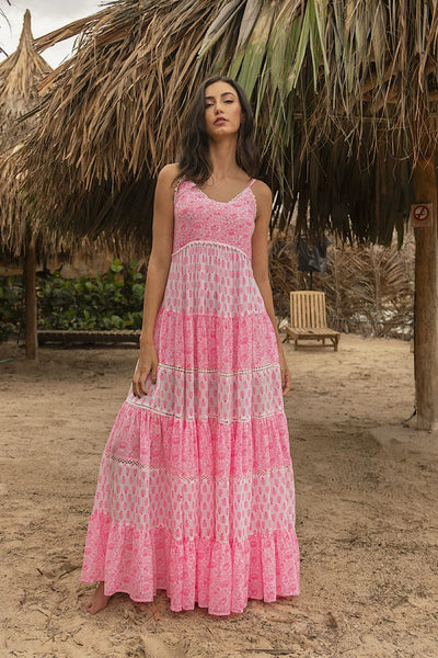 Miss June Dayana Maxi Dress Neon Pink FA-78 beautycollection.gr Miss June Dayana Maxi Dress Neon Pink FA-78 beautycollection.gr