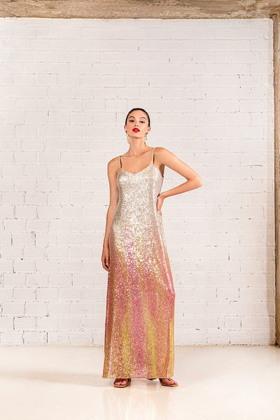 Moutaki Φόρεμα με Παγιέτες Χρυσό 24.07.06