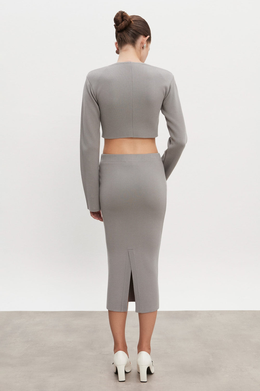 Nadia Rapti Heaven Knited Midi Φουστα Γκρι 72712412