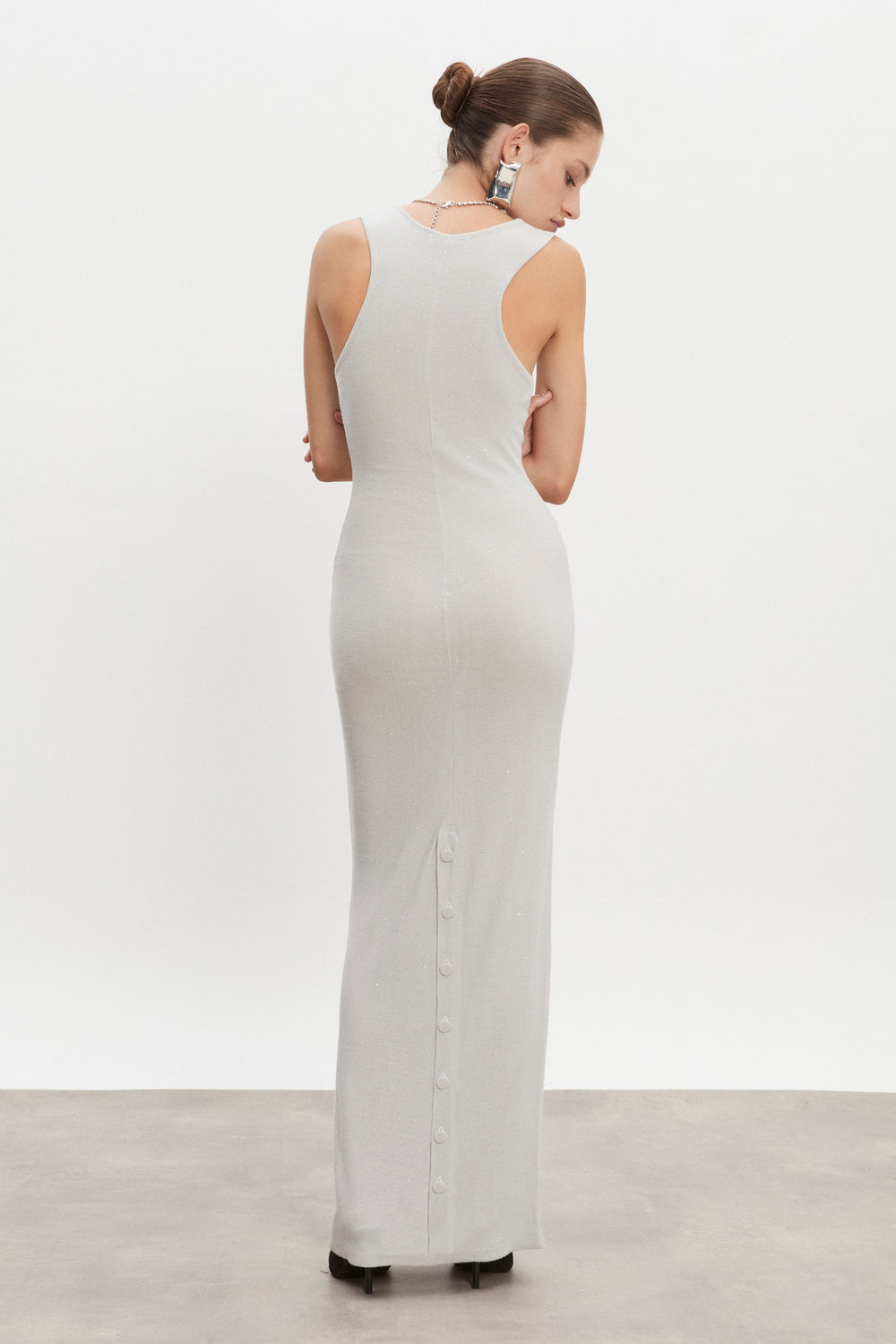 Nadia Rapti Magnetic Knitted Maxi Φόρεμα Γκρι 127124610