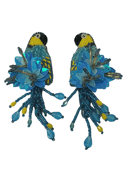 Olivia Dar Parrot Earrings Turquoise