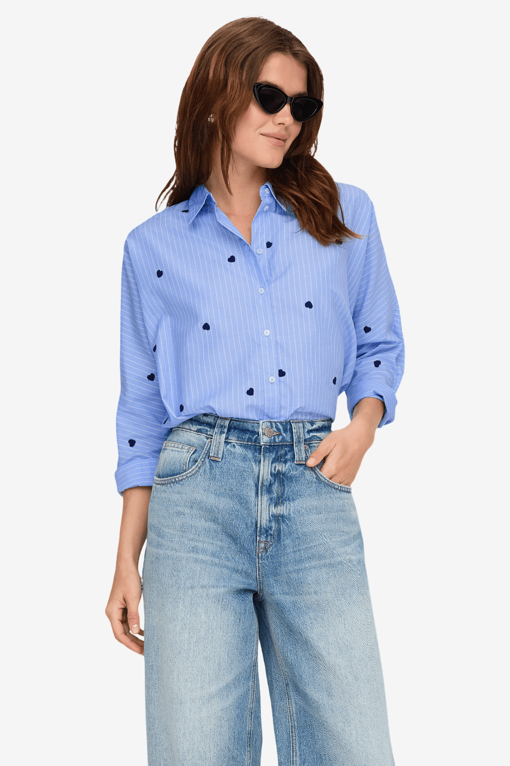 Only New Lina Striped Long Sleeve Shirt Blue 15344336