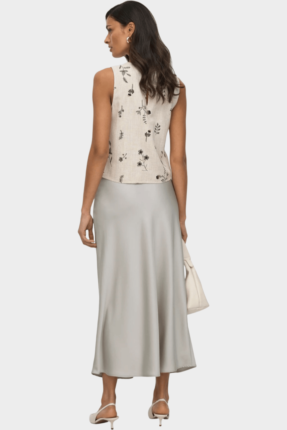 Only Chigo Maxi Satin Φούστα Μπεζ 15333343