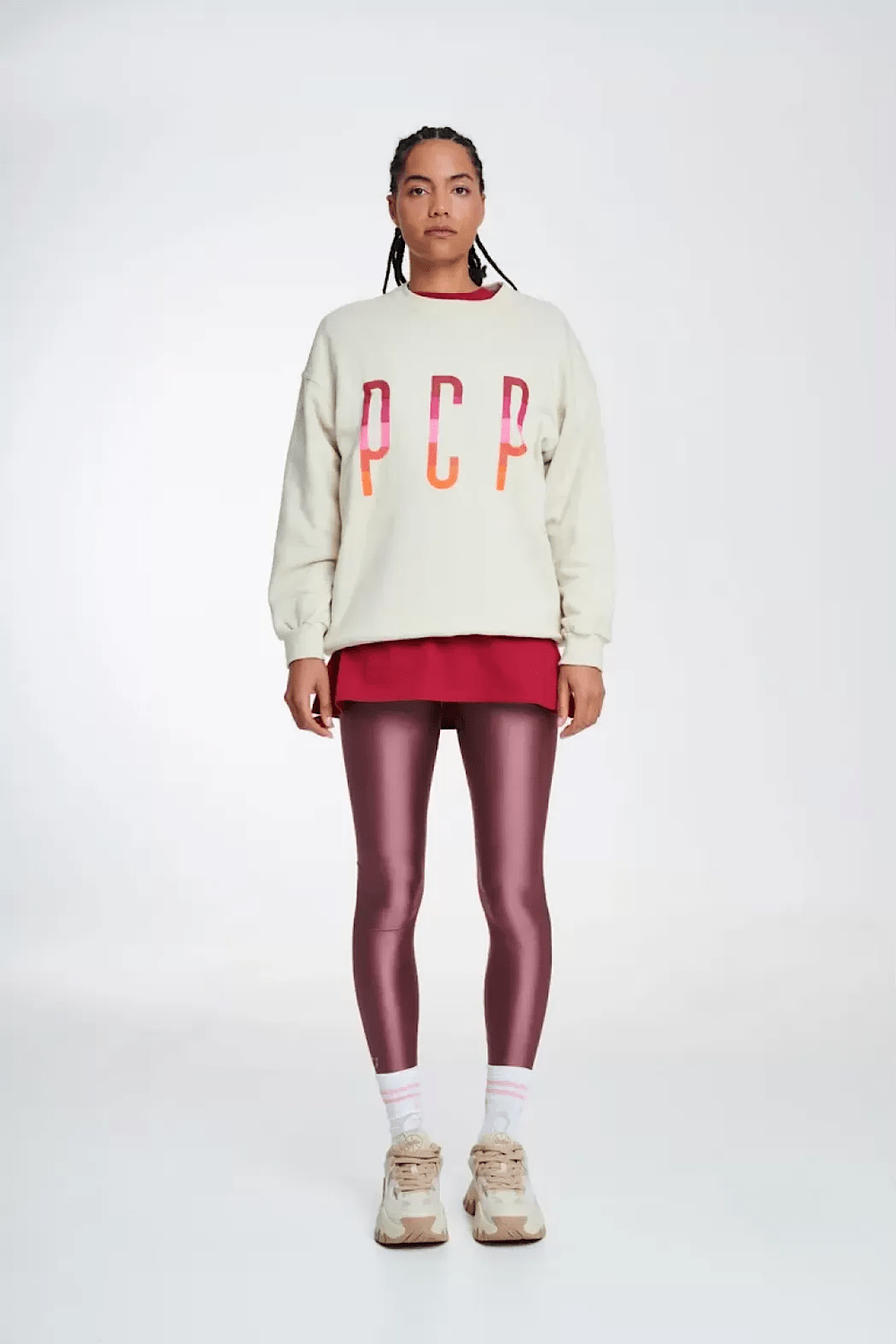 Pcp Jacqueline Μακρύ Γυαλιστερό Κολάν Plum