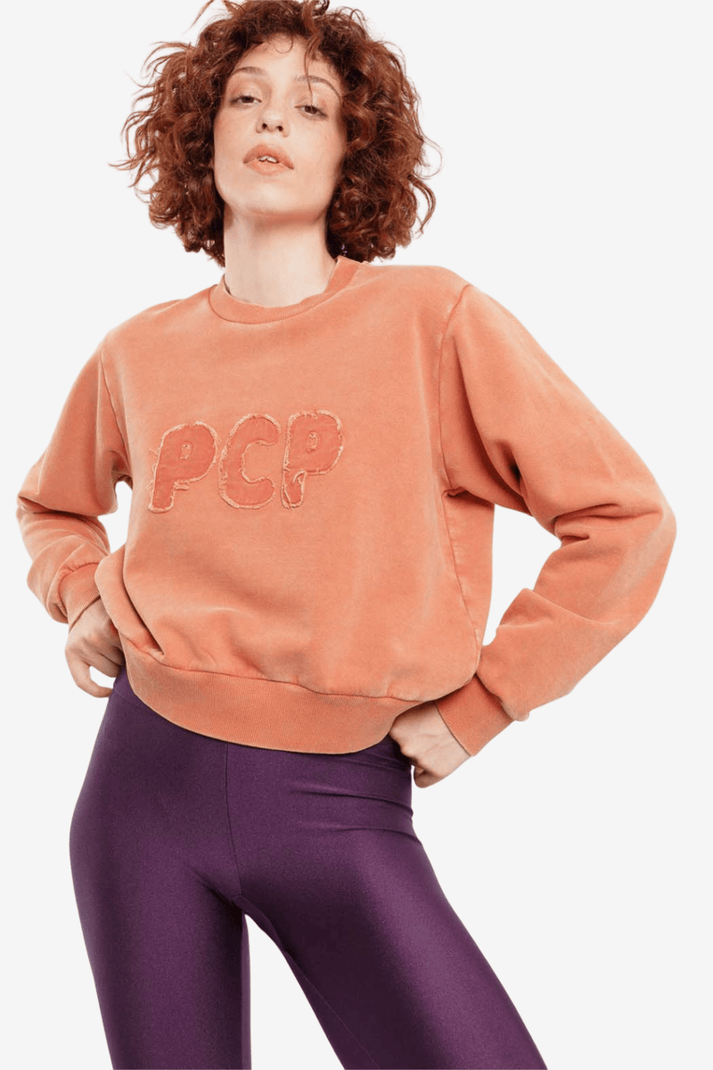 Pcp Patched Crewneck Φούτερ Μπλούζα με Κέντημα Πορτοκαλί 2025W14 0008
